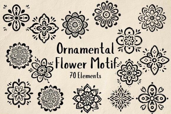 70 Elegant SVG Ornamental Flower Motifs