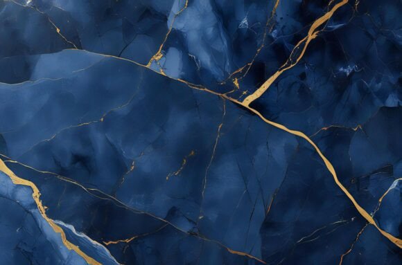 A Blue and Gold Marble