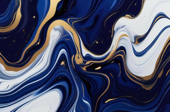 A Blue and Gold Swirls