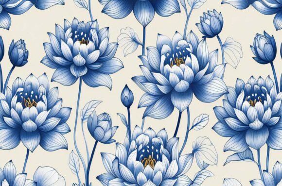 A Blue and White Flower Pattern for Creative Projects