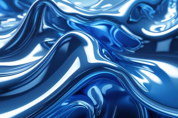 A Blue Shiny Surface with Waves