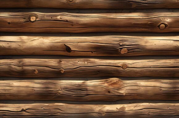 A Close Up of a Log Wall Texture