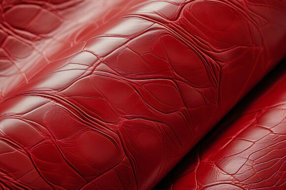 A Close Up of a Red Leather Surface
