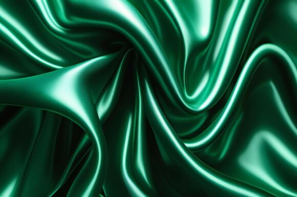 A Green Satin Fabric Draped: Elevate Your Creative Projects with Elegance and Versatility