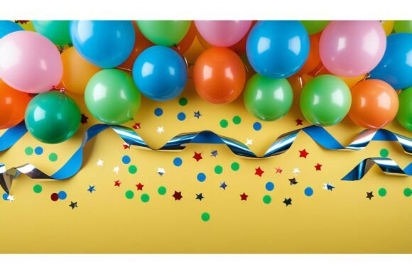 A Group of Balloons and Confetti: A Versatile Background for Creative Projects