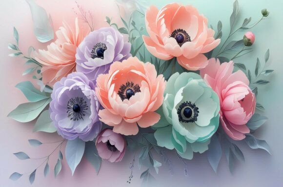 A Group of Flowers on a White Background for Creative Excellence