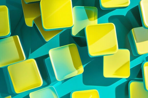 A Group of Yellow and Blue Square Object: A Versatile Design Element for Modern Creatives