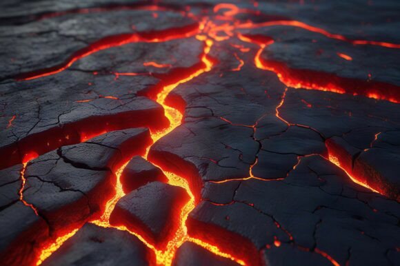 A Lava Flowing Through a Cracked Ground: A Dynamic Background for Creative Projects