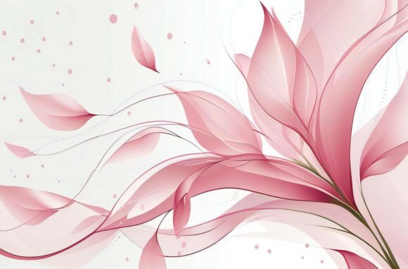 A Pink Flower with Leaves: A Versatile Design Resource for Creative Projects