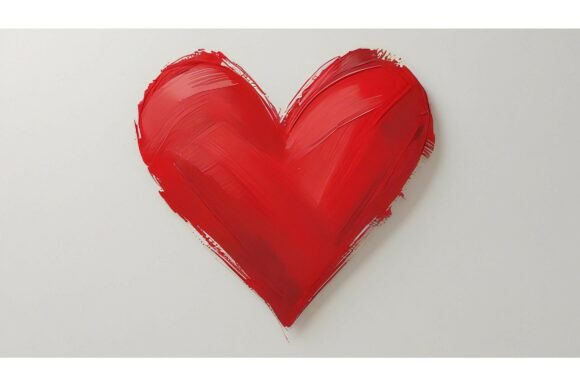 A Red Heart Painted with Brush Strokes: Enhancing Creative Projects with a Stunning Background Image