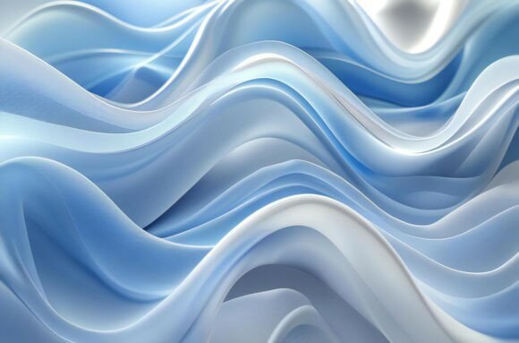 Close Up of a Blue and White Wavy Fabric