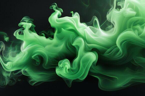Green Smoke on a Black Background