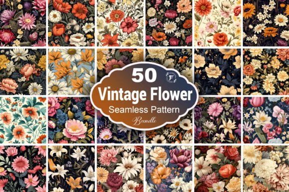 Vintage Flower Seamless Pattern: Timeless Elegance for Creative Projects